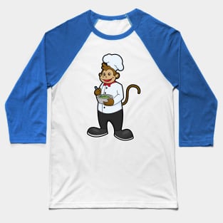 Monkey as Cook with Bowl Baseball T-Shirt